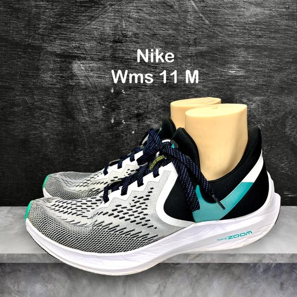 Nike Shoes - Nike Womens Zoom Winflo 6 Grey/Black/Green Road Running Sneaker Size 11 M